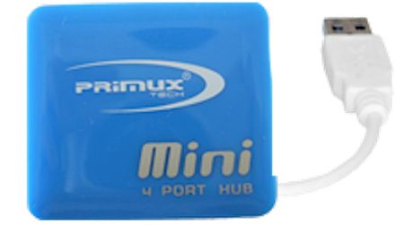 Hub Usb 4 Puertos Primux H105 Mini Azul